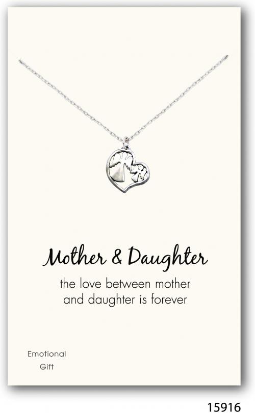 The two angels mother daughter silver pendant